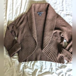 100% Cashmere open front shawl collar cardigan
